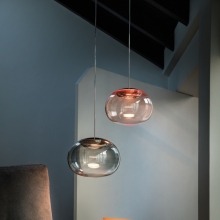 Moderne LED-Pendelleuchte mit Glas in vier Farben