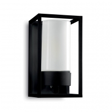 Kleines Modell der Auenlampe mit weiem Glas, Schwarz