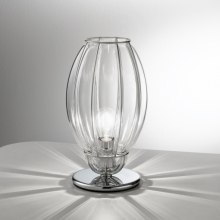 Moderne kleine Tischleuchte aus transparentem Glas