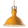 INDUSTRIAL Fabriklampe mit Gitterschirm, Keramik gelb