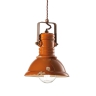 INDUSTRIAL Fabriklampe mit Gitterschirm, Keramik orange