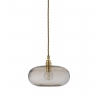 Vintage-Lampe mit kastanienbraunem Glas an Gold-Aufhängung