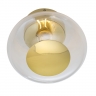 Vintage-Lampe mit Klarglas mit Gold-Halterung