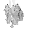 Leuchter mit Klarglas-Schirmen, 12-teilig