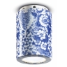 Schmales Modell der Deckenlampe mit blauem Dekor