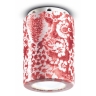Schmales Modell der Deckenlampe mit rotem Dekor