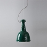 Fabriklampe in englischgrüner Keramik