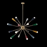 Sechszehnflammiger Sputnik-Leuchter in mit bunten Schirmen