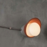 Leuchte mit Sockel in Aluminium eloxiert, 20cm-Schirm in Orange matt, mit Aufputz-Verkabelung