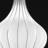 Detail: Milchweißer Glasschirm in Stahlgehäuse