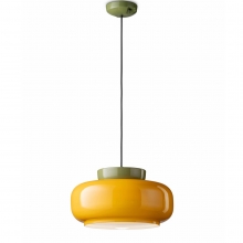 Moderne Hngelampe in der Farbkombination Salbeigrn/Gelb