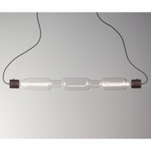 Filigrane Rhren-Hngelampe aus klarem Glas