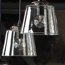 Hngelampe mit Klarglasschirm, Durchmesser 15cm
