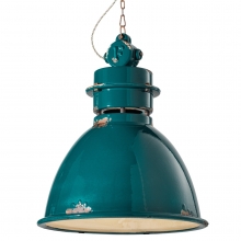 INDUSTRIAL Fabriklampe in Vintage-Optik, Keramik petrolgrn