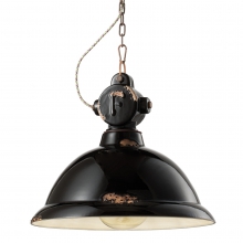 INDUSTRIAL groe Fabriklampe in Vintage-Optik, Keramik schwarz