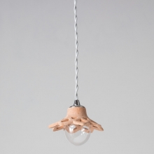 Hngelampe mit konischem Netz-Schirm in Naturale