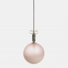 Design-Hngelampe mit Schirm in Pink und alpen-grnem Marmor