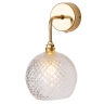 Wandlampe mit Glaskugel mit kleinem Muster und Gold-Halterung