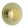 Dnische Deckenlampe Horizon mit Glasfarbe Olive und Gold-Halterung, kleines Modell