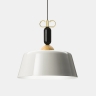 Design-Hngelampe mit Schirm in Grau und Schleife in Messing