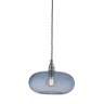 Horizon-Lampe mit Glas Deep Blue an Silber-Aufhngung