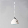 Hngelampe mit Halbkugel-Schirm in Gipswei/Wasserblau