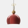Design-Hngelampe mit Schirm in Antik-Pink und Schleife in Messing