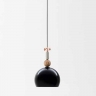 Design-Hngelampe mit Schirm in Schwarz und Schleife in Kupfer
